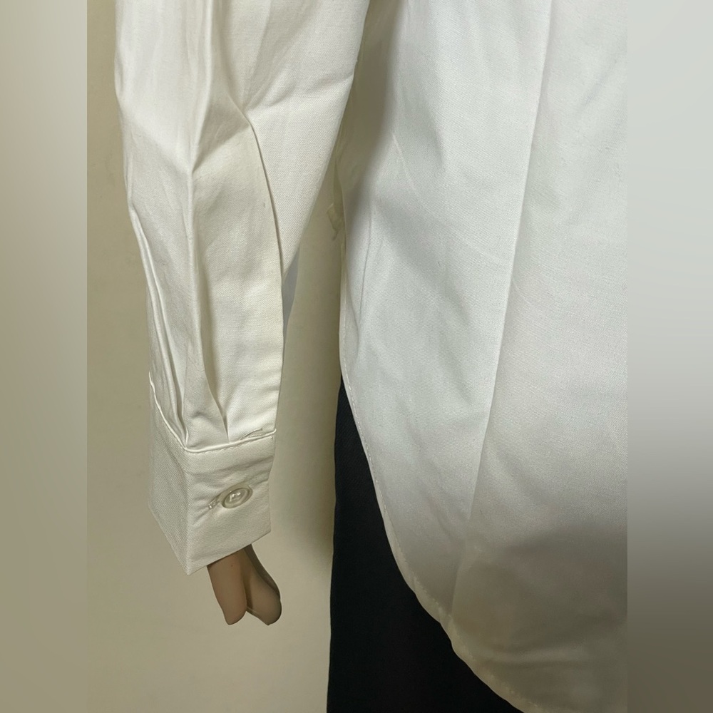 Sz XS-S Ardene women’s Oversized Shirt Ardene Classic White Longsleeve pleated - Picture 13 of 16